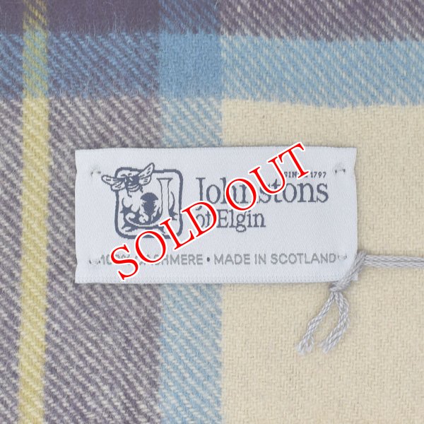 画像3: Johnstons ジョンストンズ WA000056KU0010 WA56 2022AW 大判 マフラー ストール チェック カシミア100％ メンズ レディース (3)