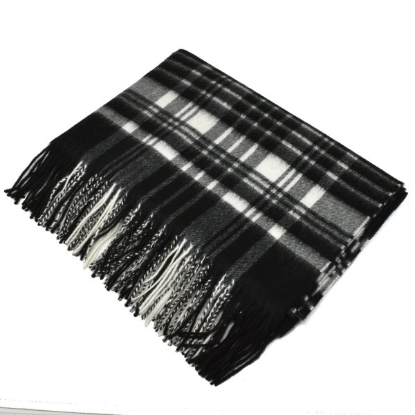 画像2: Johnstons ジョンストンズ WA000056KU0079 WA56 2022AW 大判 マフラー ストール チェック カシミア100％ メンズ レディース (2)
