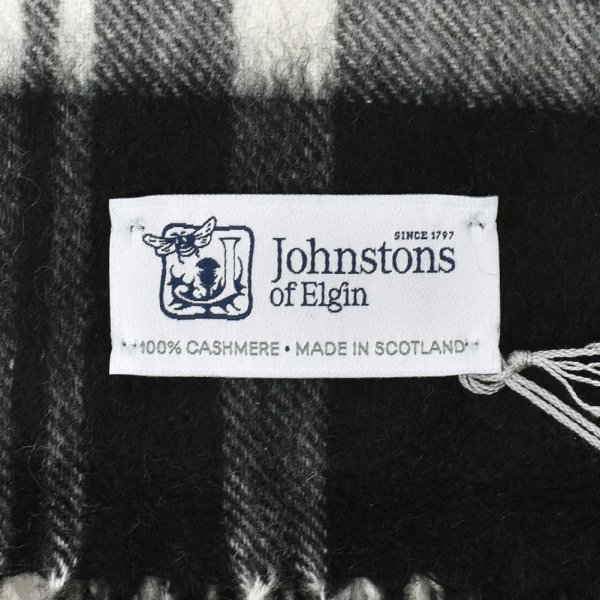 画像3: Johnstons ジョンストンズ WA000056KU0079 WA56 2022AW 大判 マフラー ストール チェック カシミア100％ メンズ レディース (3)