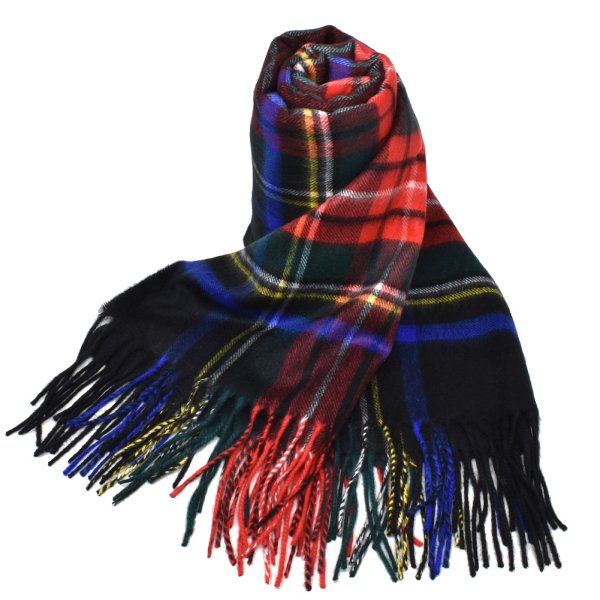 画像1: Johnstons ジョンストンズ WA000056KU0324 WA56 2022AW 大判 マフラー ストール チェック カシミア100％ メンズ レディース (1)