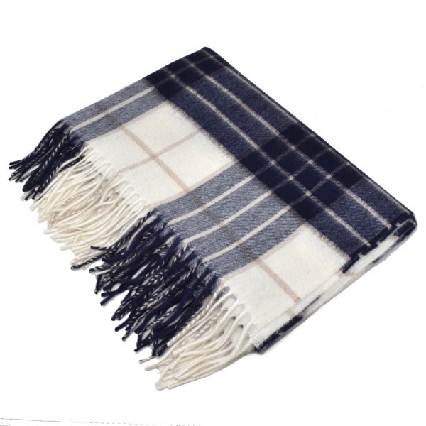 画像2: Johnstons ジョンストンズ WA000056RU5380 WA56 2022AW 大判 マフラー ストール チェック カシミア100％ メンズ レディース (2)