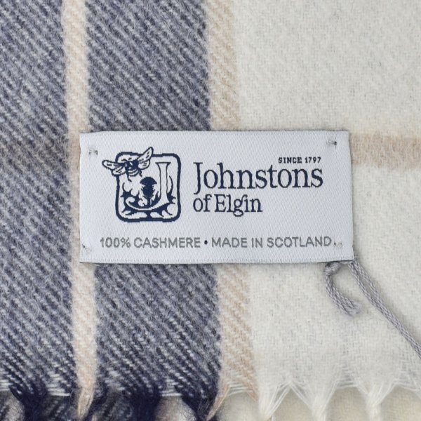 画像3: Johnstons ジョンストンズ WA000056RU5380 WA56 2022AW 大判 マフラー ストール チェック カシミア100％ メンズ レディース (3)