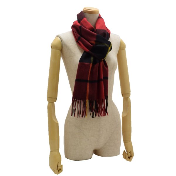 画像5: Johnstons ジョンストンズ WA000057KU0099 WA57 2022AW 中判 ストール マフラー カシミア 100％ チェック メンズ レディース (5)