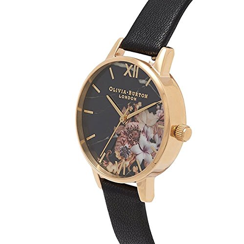 オリビアバートン OLIVIA BURTON 腕時計 レディース 30mm 花柄 フラワー ローズゴールド ブラック レザー OB16CS11