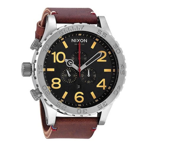 NIXON 腕時計 51-30 クロノグラフ メンズ A124-019 ブラック×ブラウンレザーベルト