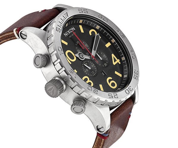NIXON 腕時計 51-30 クロノグラフ メンズ A124-019 ブラック×ブラウンレザーベルト