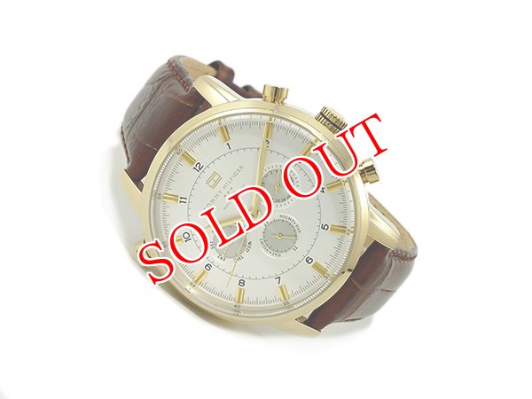 画像1: トミー ヒルフィガー 腕時計 メンズ 1790874 シルバーホワイト×ブラウン