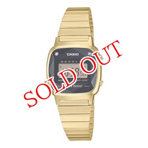 画像: カシオ CASIO 腕時計 レディース LA670WGAD-1 クォーツ ブラック ゴールド