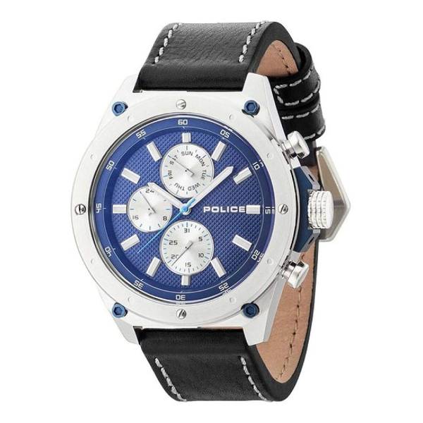 画像1: POLICE ポリス コンタクト マルチファンクション 腕時計 PL.14537JS/03A メンズ ブルー文字盤 ブラック レザー 腕時計