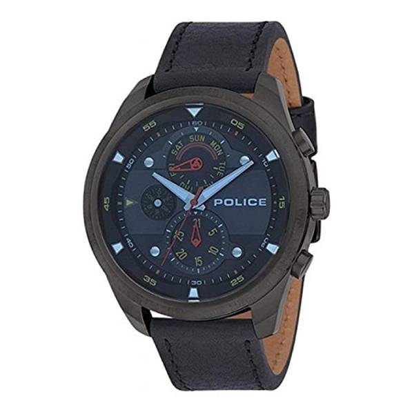 画像1: POLICE ポリス 腕時計 マルチファクション PL.14836JSU/02 メンズ ダークブルー文字盤 ブラックレザー 腕時計